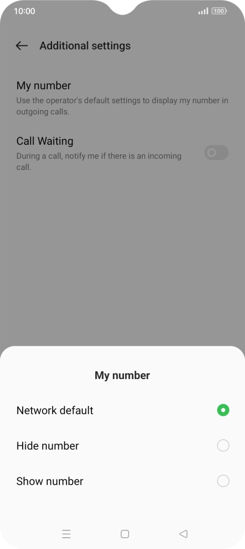 Press Show number to turn on caller identification.