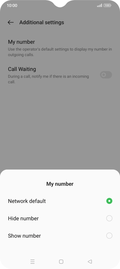 Press Show number to turn on caller identification.