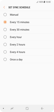 Press the required setting.
