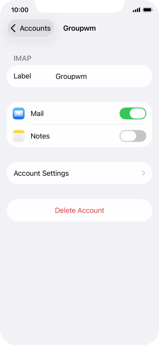 Press Account Settings.