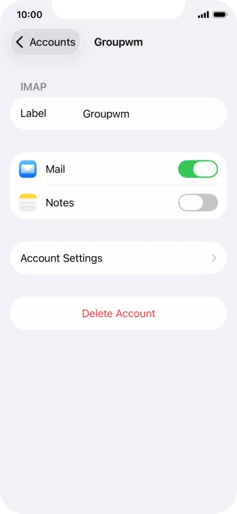 Press Account Settings.
