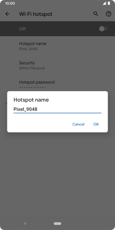 Key in the required Wi-Fi hotspot name and press OK.
