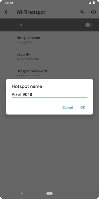Key in the required Wi-Fi hotspot name and press OK.
