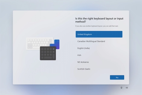 Click the required keyboard layout.