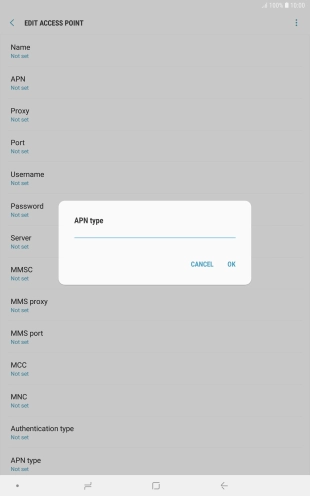 Key in default and press OK.