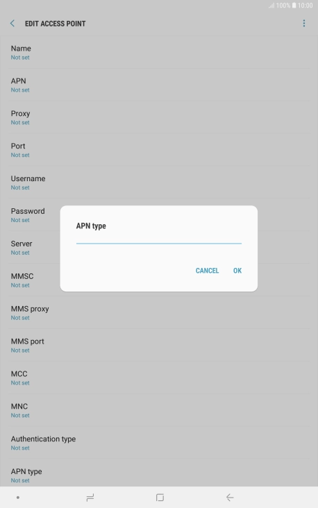 Key in default and press OK.