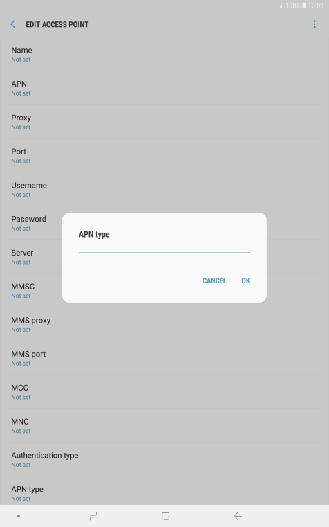 Key in default and press OK.