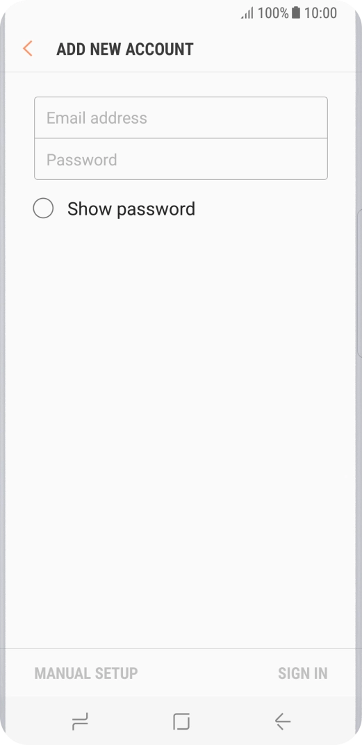 Press Email address and key in your email address.