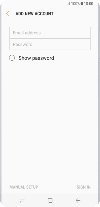 Press Email address and key in your email address.