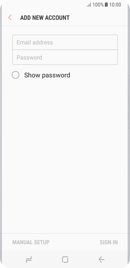 Press Email address and key in your email address.