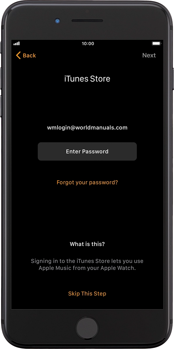 On your phone: Press Enter Password.