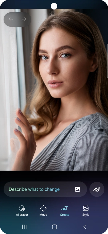 Press Describe what to change and write in your own words what changes or additions you would like to make to the picture.