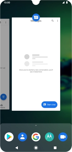 Slide your finger right starting from the left side of the screen.