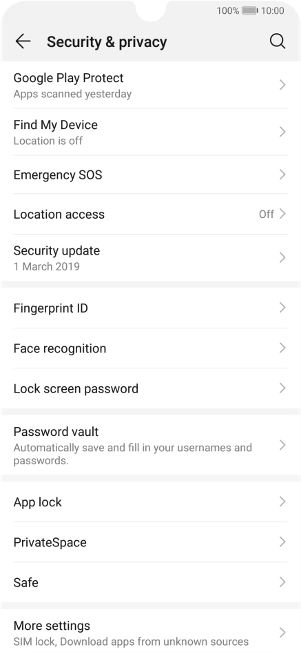 Press Location access.