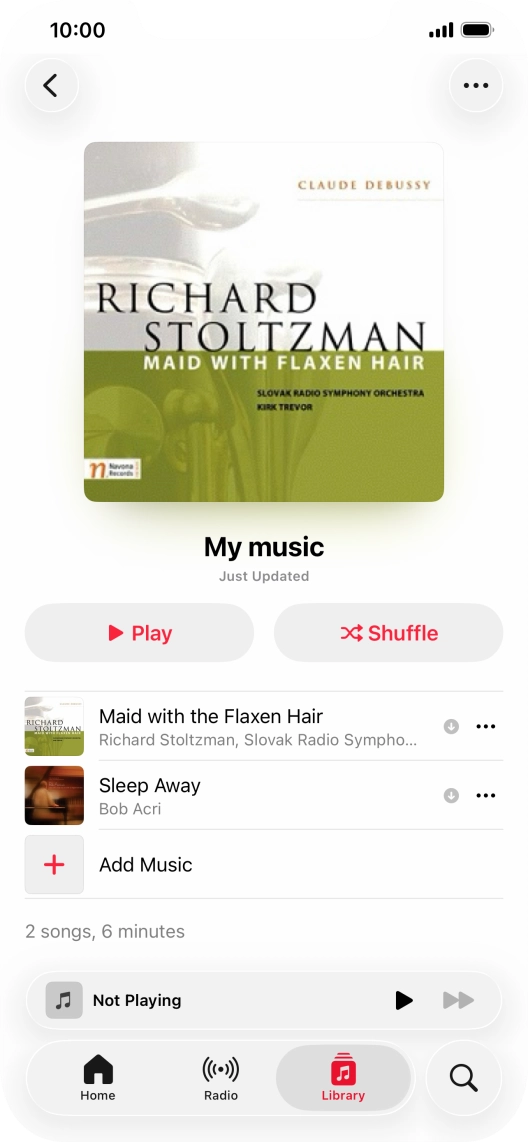 Go to the required category or playlist and press the required audio file.