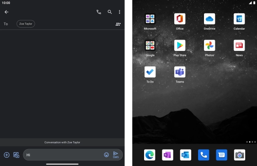 Press the send icon when you've finished your SMS.