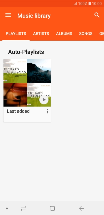 Press the required category and go to the required audio file.