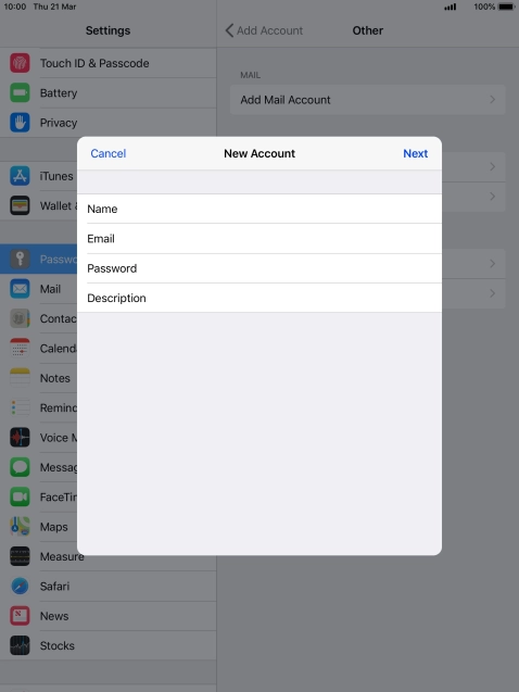 Press Description and key in the required name.