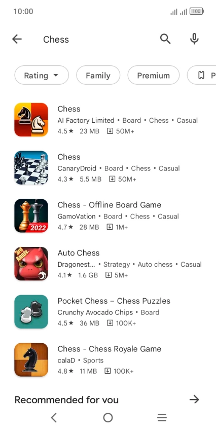 Press the required app.