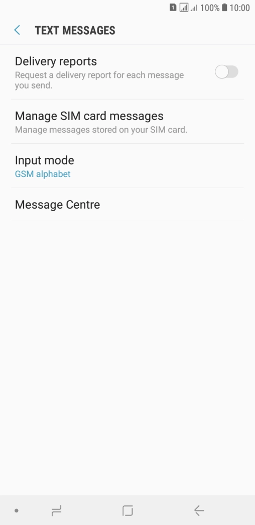 Press Message Centre.