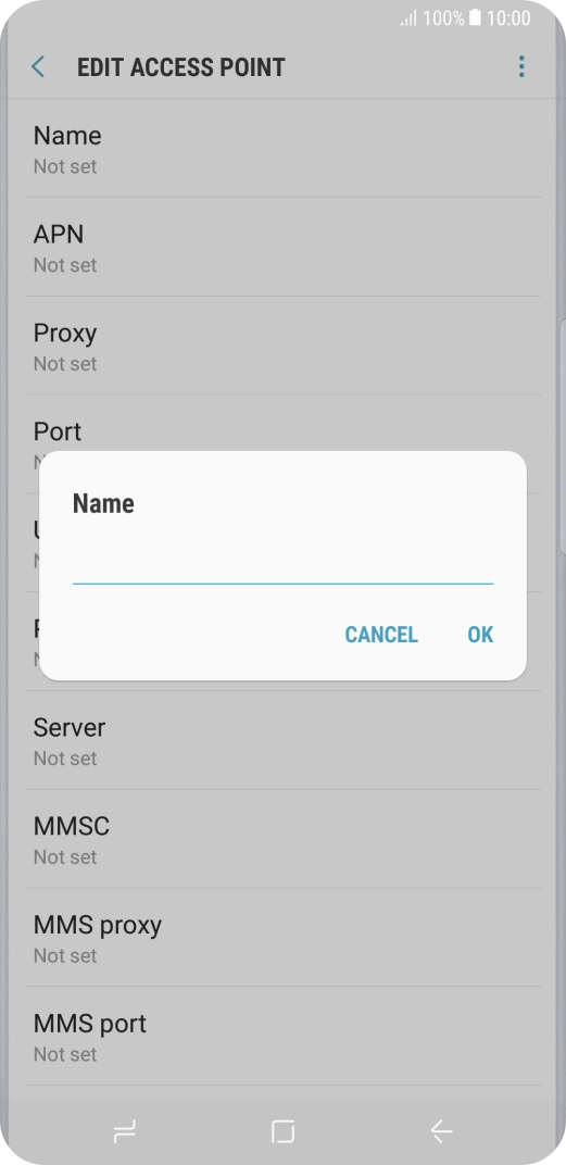 Key in EE Internet and press OK.