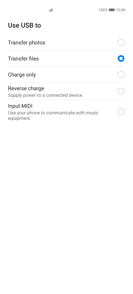 Press Transfer files.