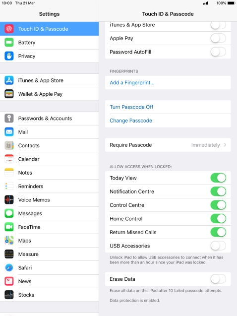 Press the indicator next to 