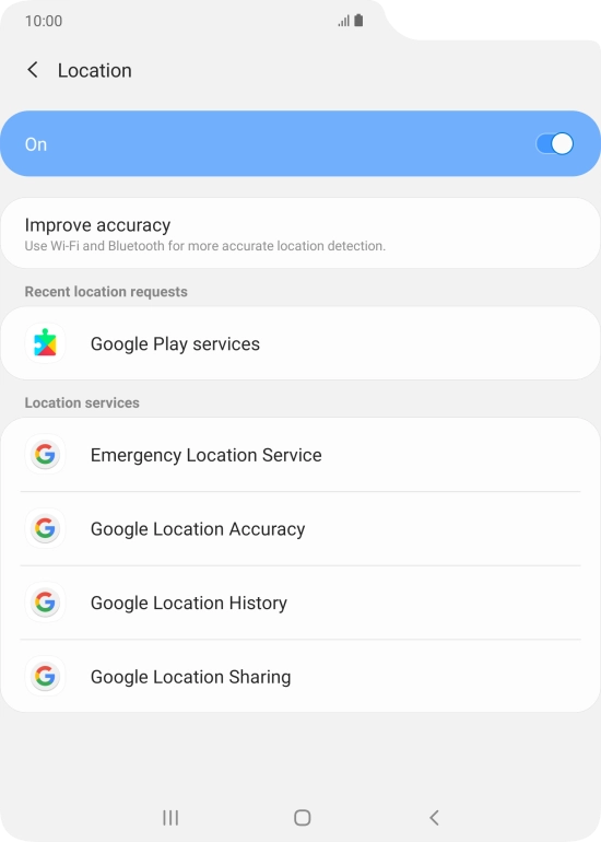 Press Google Location Accuracy.