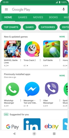 Slide your finger right starting from the left side of the screen.