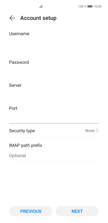 Press Security type.