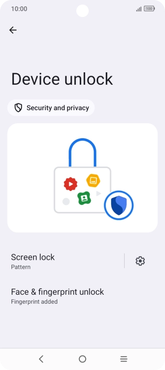 Press Screen lock and key in the additional phone lock code you created earlier.