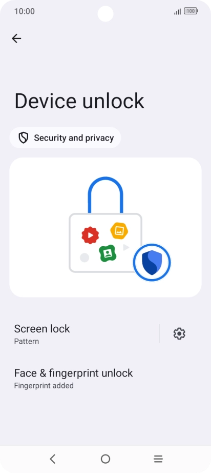 Press Screen lock and key in the additional phone lock code you created earlier.
