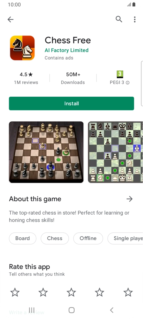Press Install and follow the instructions on the screen to install the app.