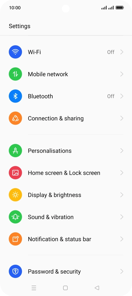 Press Mobile network.