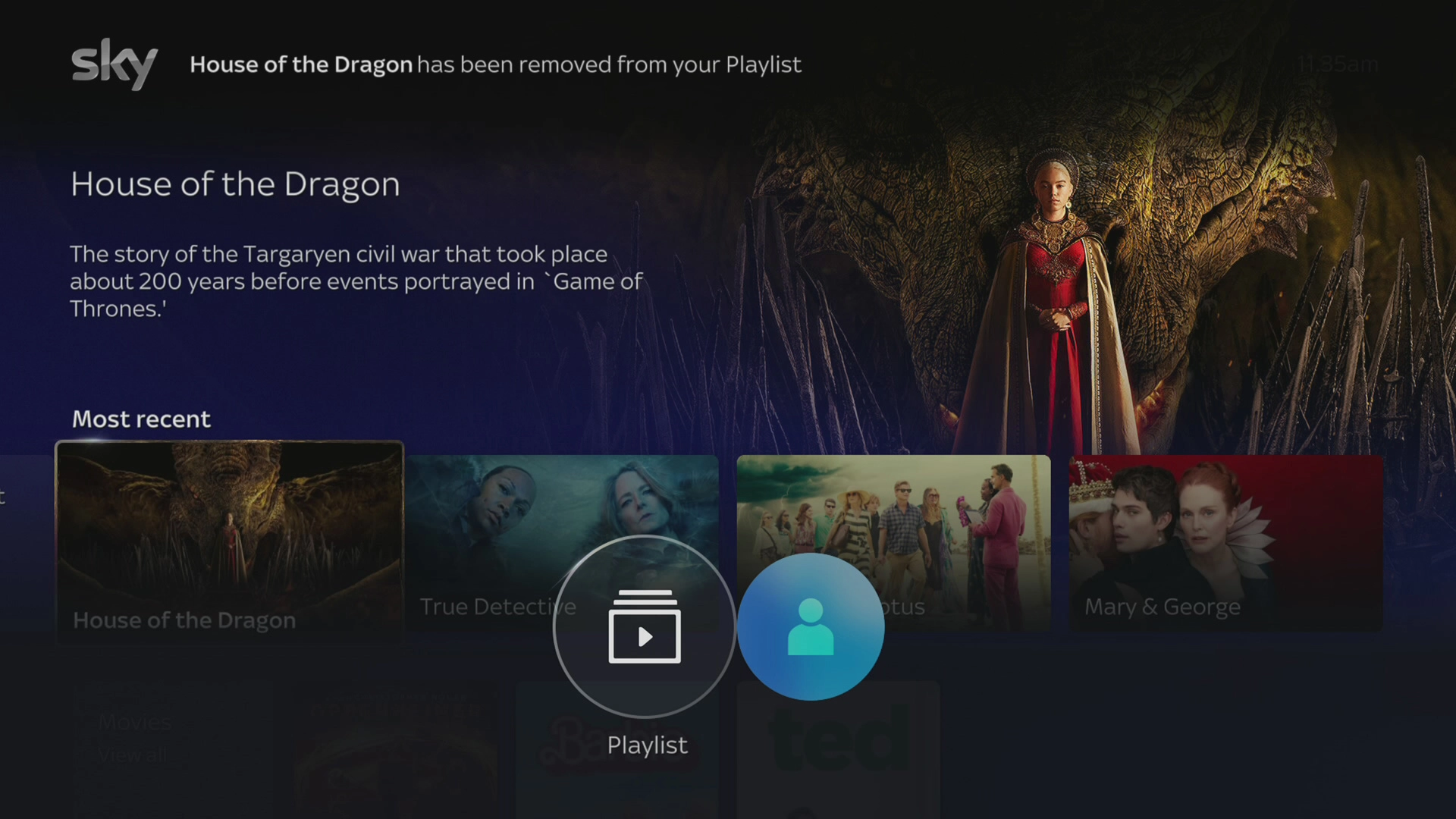 It is indicated on the screen when the selected content has been removed from Playlist.