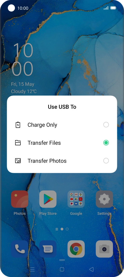 Press Transfer Files.