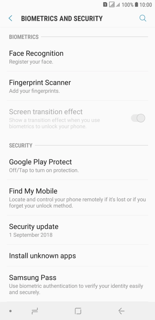 Press Fingerprint Scanner.