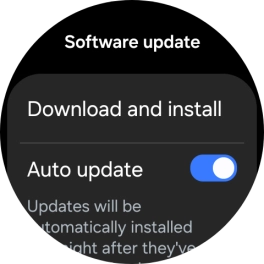 Press Download and install. If a new software version is available, it's displayed. Follow the instructions on the screen to update the smartwatch software.