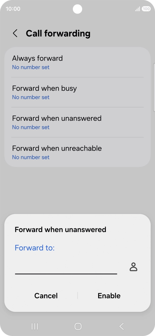 Key in +447953222222 and press Enable.