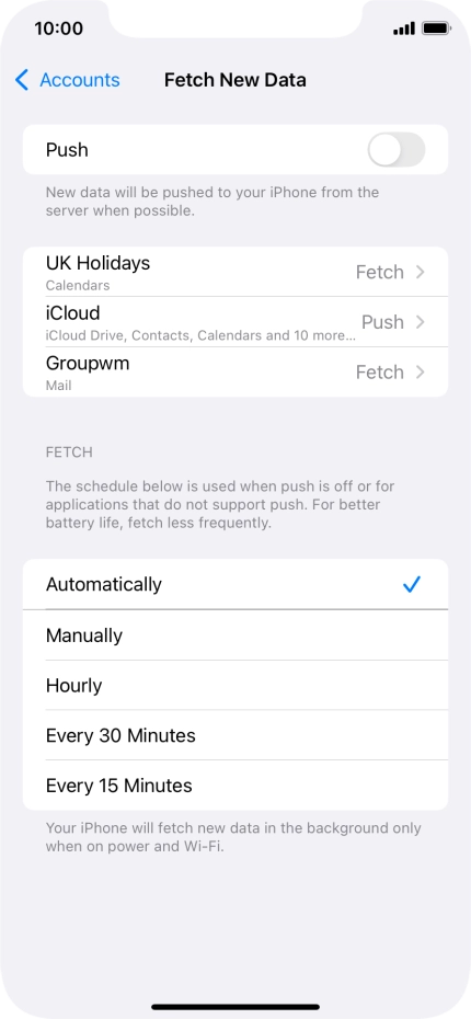 If you turn off the function, press the required setting.