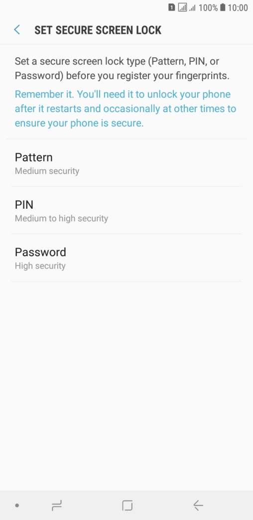 Press the required phone lock code and follow the instructions on the screen to create an additional phone lock code.