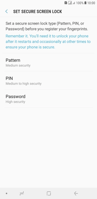 Press the required phone lock code and follow the instructions on the screen to create an additional phone lock code.