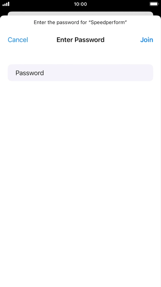 Key in the password for the Wi-Fi network and press Join.