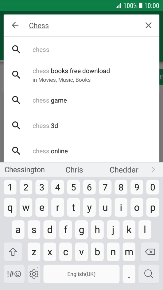 Key in the name or subject of the required app and press the search icon.