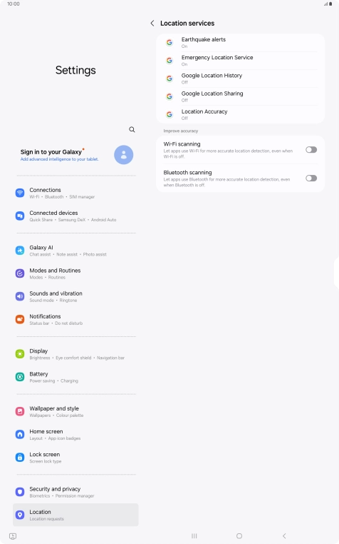 Press Location Accuracy.