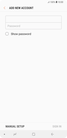Press Password and key in the password for your email account.