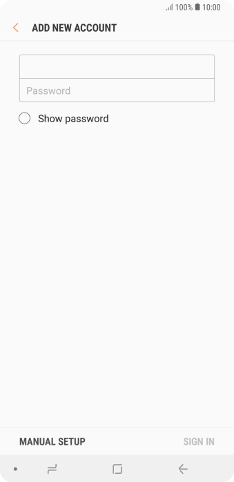 Press Password and key in the password for your email account.