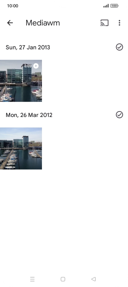 Press and hold any picture or video clip.