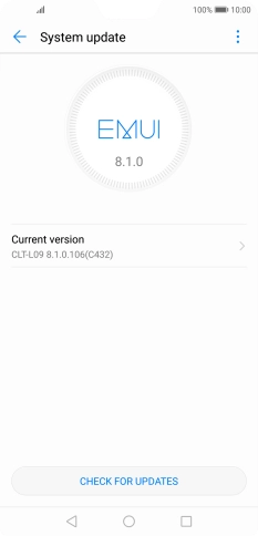 Press CHECK FOR UPDATES. If a new software version is available, it's displayed. Follow the instructions on the screen to update the phone software.