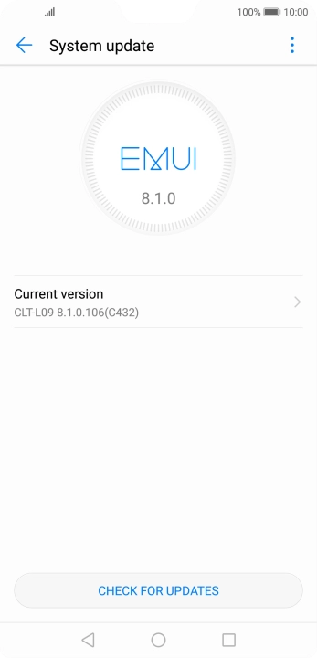 Press CHECK FOR UPDATES. If a new software version is available, it's displayed. Follow the instructions on the screen to update the phone software.